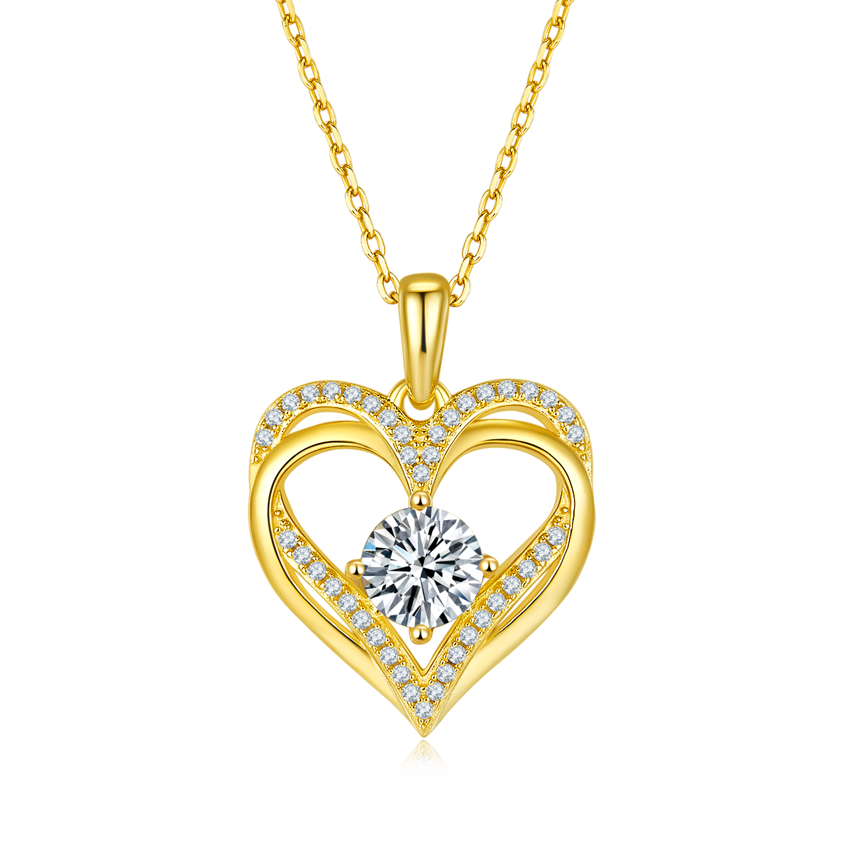Circular Love Pendant S925 Silver Moissanite Grade D 1.2CT